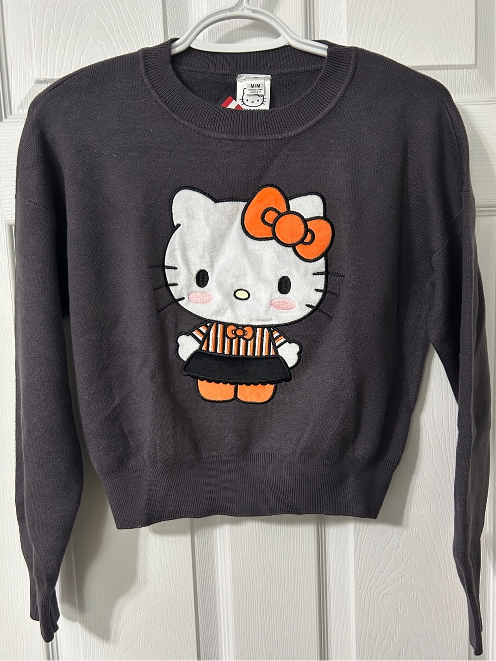 NWT Sanrio 10/12Y Halloween textured Hello Kitty sweater